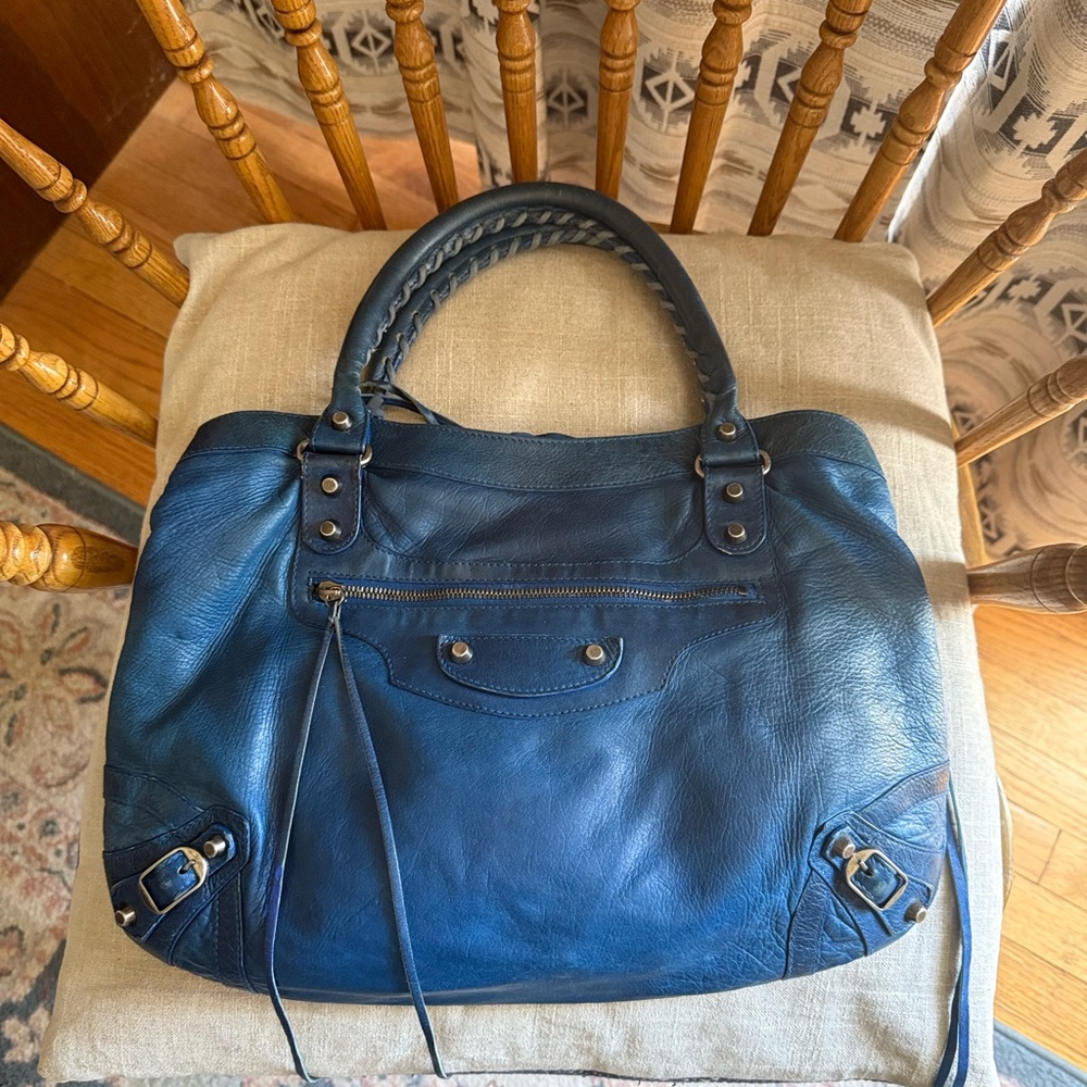 BALENCIAGA 2004 Dark Turquoise Purse (Moto City), Rare Color/HTF - Picture 3 of 16